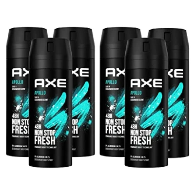 Image de Axe Apollo Spray pour le corps sans sels d&#039;aluminium 6 x 150 ml