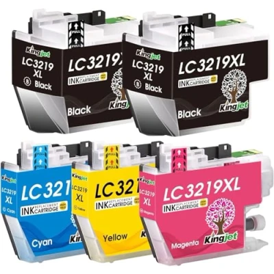 Image de KINGJET LC3219XL Cartouches d&#039;encre pour Brother LC3217 Compatible MFC J5330DW J5335DW J6930DW J5730DW J6935DW J6530DW J5930DW, 5 Pack
