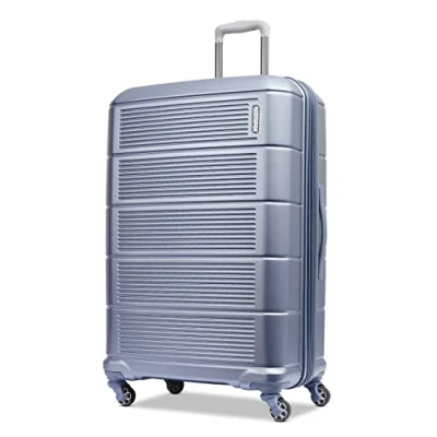 Image de American Tourister Stratum XLT 2.0 Valise Rigide Extensible avec roulettes pivotantes, Bleu ardoise, 24 inch Checked Medium, pivotantes