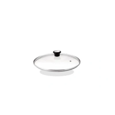 Image de Tefal 280975 Couvercle en Verre avec Rebord Acier Inoxydable et Régulateur de Vapeur, 24 cm, Transparent