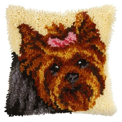 Image de Orchidea kit de Tapisserie au Crochet : Coussin : Yorkshire, Multi, 25.5 cm, Polyester, Multicolore, 25,5cm x