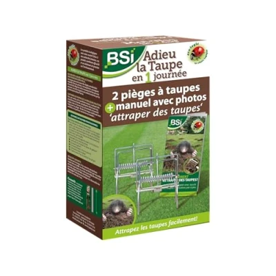 Image de BSI Lot de 2 Pièges à Taupes Haute Qualité avec Guide Capture Inclus Efficacité Supérieure et Facile Installer