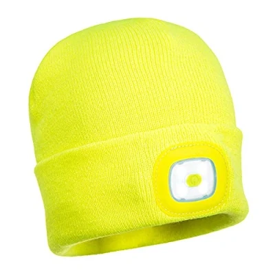 Image de Portwest B029 Lampe frontale LED rechargeable USB Beanie Jaune,