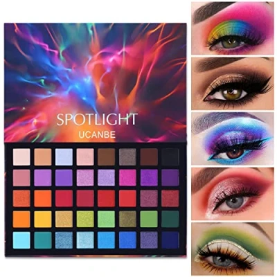 Image de UCANBE Fard à Paupières 40 Couleurs Imperméable Palette Maquillage Yeux Longue Durée Palettes de Shimmer Matte Hautement Pigmentées