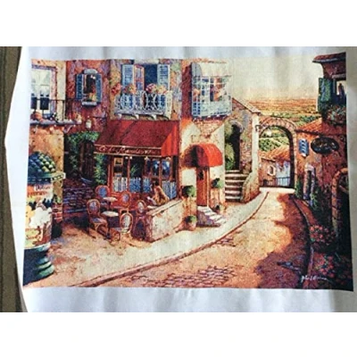 Image de Italian Afternoon Time Kit de broderie au point croix en coton non estampillé Motif paysage 14 carats 400 x 290 points 72 52 cm