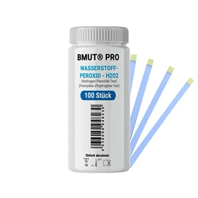 Image de Lot de 100 bandelettes test peroxyde d&#039;hydrogène, 0 à ppm, d&#039;eau H2O2, pour mesurer la concentration