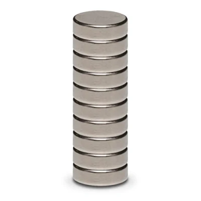 Image de MAUL aimant néodyme rond, lot de 10 aimants ronds très puissants à usage multiple, au design moderne et élégant, Ø x 3 mm, charge jusqu&#039;à 2 kg, argent