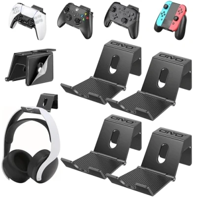 Image de OIVO Support de Manette Jeu, Casque et Mural pour Manettes Compatible avec PS3/PS4/PS5/Xbox 360/Xbox One/S/X/Elite/Series S/Series X, Lot 4
