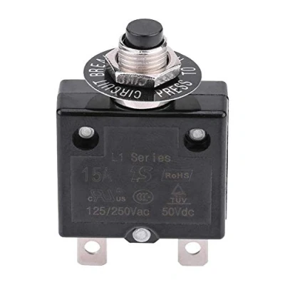 Image de Disjoncteur À Réarmement Manuel, Thermique De Bouton Poussoir, Protecteur Surcharge Surintensité, Avec Réinitialisation, 5A 8A 10A 15A 18A 20A 30A En Option,