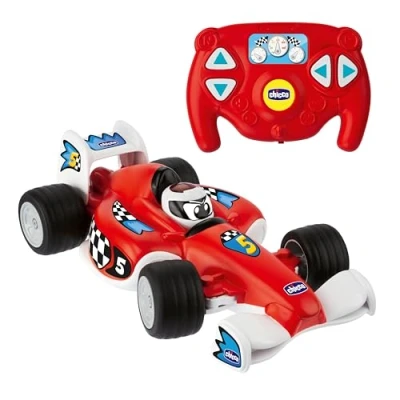 Image de Chicco voiture Télécommandée Tom, de course, se déplace dans 4 directions, télécommande infrarouge avec boutons directionnels, radiocommandée, jouet pour enfants 2 à 6 ans