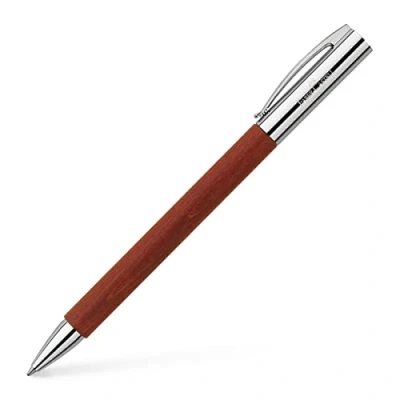 Image de Faber Castell 148131 Stylo bille Twist poirier AMBITION, recharge: B, coffret cadeau inclus, Brun/Argent