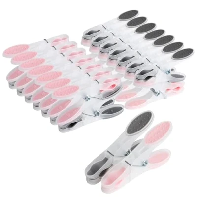 Image de Romon Pince a Linge, Lot de 30 Epingle Linge Pinces à Exterieur, pour Corde Multicolores Clips Ultra Grip Épingles Plastique Serviettes Underwears Vêtements