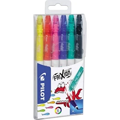Image de Pilot Pochette de 6 FriXion Colors Feutres dessin et coloriage à encre thermosensible effaçable Ultra lavable Feutre pointe moyenne conique robuste (2,5mm)