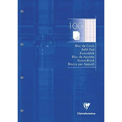 Image de Clairefontaine 5819C Bloc de Cours Encollé Perforé Bleu Klein A4 21x29,7 cm 200 Pages Grands Carreaux Papier Blanc 90 g Couverture Carte Pelliculée
