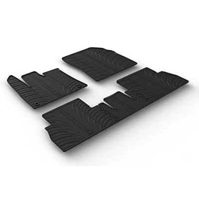 Image de Gledring 0726 Ensemble de tapis sol Caoutchouc avant et arrière 5 noir 750mm 550mm PEUGEOT: Rifter MPV