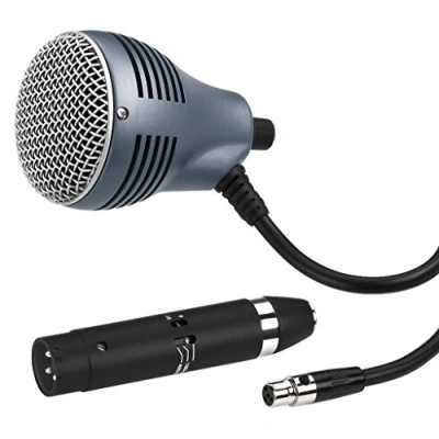 Image de JTS CX 520 Microphone Dynamique pour Instruments Blues Harp et Traditionnels Harmonica Micro avec supercardioïde boîte de Transport Adaptateur câble Noir
