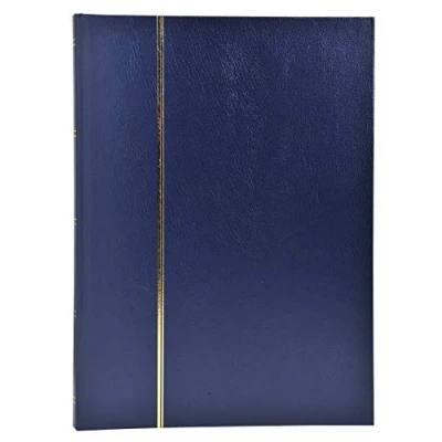 Image de Exacompta Réf. 26154E 1 album de timbres classique 48 pages noires Dimensions extérieures : 22,5 x 30,5 cm Couverture en simili cuir 9 bandes acétate Coloris bleu