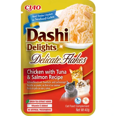 Image de Dashi Delights Delicate Flakes pour chats Poulet au Thon et Saumon