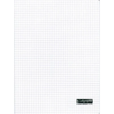 Image de Calligraphe 18190C Un Cahier Agrafé Incolore (une Marque de Clairefontaine) 24x32 cm 96 Pages Petits Carreaux Papier Blanc 90 g Couverture Polypro Transparent
