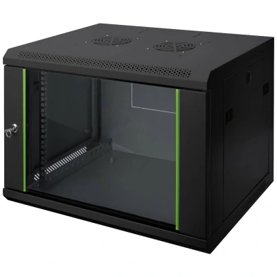 Image de Digitus DN 19 12 U EC SW Boîtier mural (l x H P) 600 638 450 mm UH noir, noir (mat), (RAL 9005)