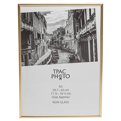 Image de Hampton Frames BACKLOADER Affiche Certificat Cadre Photo Acrylique (sans Verre) Or A3 (29,7 x 42 cm) A3MARGLD