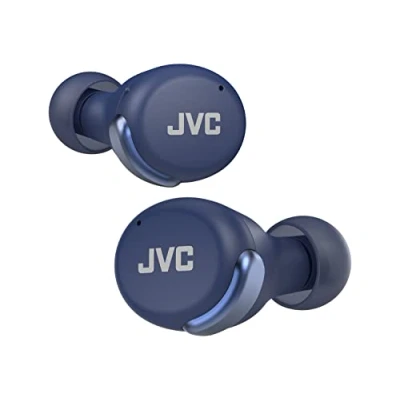 Image de JVC Ecouteurs Bluetooth sans Fill Compacts, Réduction Active du Bruit, Petits, Léger, Design élégant, Etanche (IPX4), Autonomie 21H, HA Z330T A (Bleu)