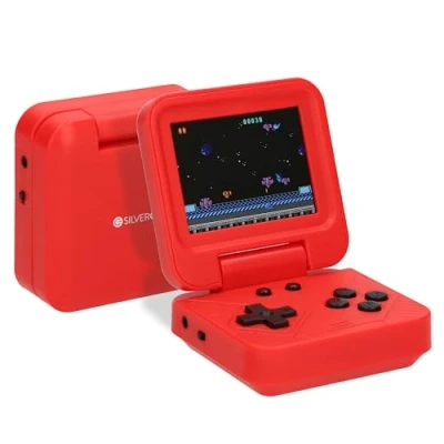 Image de Silvergear® Console de Jeux Portable Pliable Retro 240 Classiques Préinstallés Mini Retrogaming Écran 2,8 Pouces Rouge