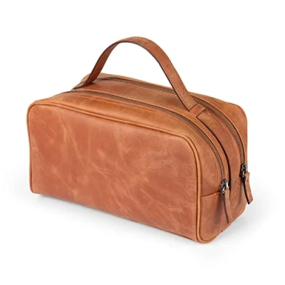 Image de Londo Sac de Voyage en Cuir véritable à Deux Compartiments Unisexe (Chameau)