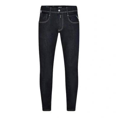 Image de Replay Herren Jeans Anbass Slim Fit Hyperflex Forever Dark mit Stretch, Bleu Foncé 007 (Blau), 33W / 32L