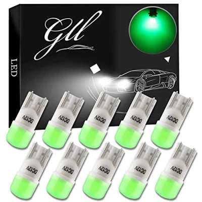 Image de GLL T10 Ampoules LED, Vert 501 W5W LED 2835 3 SMD 90 Lumens Corps en Céramique pour Éclairage de Dôme Voiture, Feux Plaque d&#039;Immatriculation, Coffre