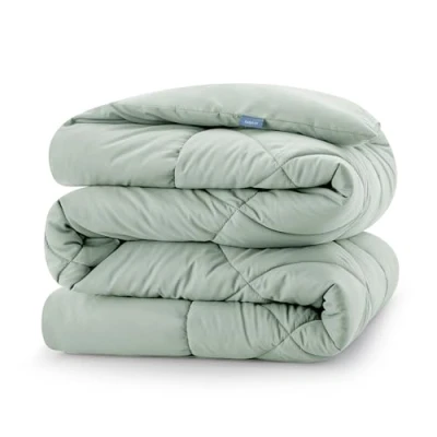 Image de CozyLux Couette Tempérée 140x200 cm pour Lit 1 Personne, Édredon 300GSM 4 Saisons, Couverture en Microfibre Hiver et Automne, Chaud, Lavable Machine, 140 x 200, Vert