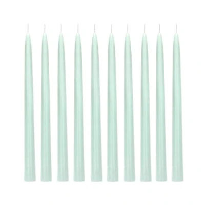 Image de 10 BOUGIES FLAMBEAUX CONIQUE 5H 24CM SAUGE Vert, Anis, Menthe, Eau