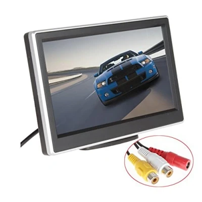 Image de BW moniteur de voiture LCD TFT HD 5 pouces avec deux entrées vidéo, stationnement recul 800 * 480 haute résolution