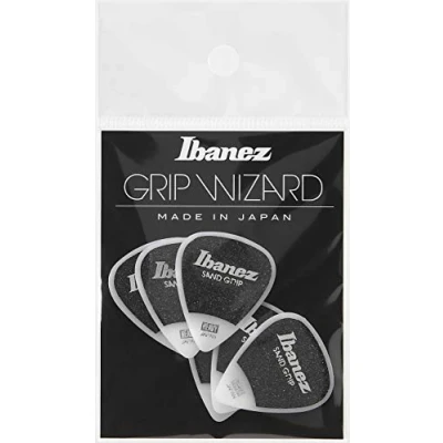 Image de Ibanez PPA14HSGWH Lot de 6 médiators grip WIZARD à sable, 1.0mm, Blanc