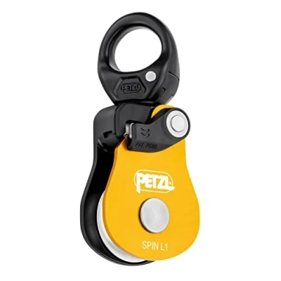Image de PETZL Spin L1 Poulie Simple À Très Haut Rendement avec Déambulateur Adulte Unisexe, Jaune, Taille Unique