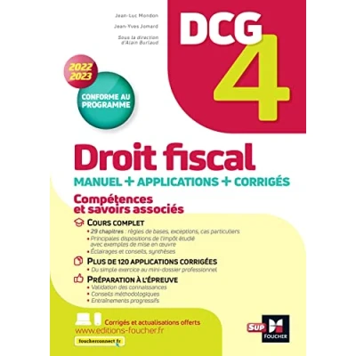 Image de DCG 4 Droit fiscal Manuel et applications Millésime 2022 2023 Livre d’occasion Correct