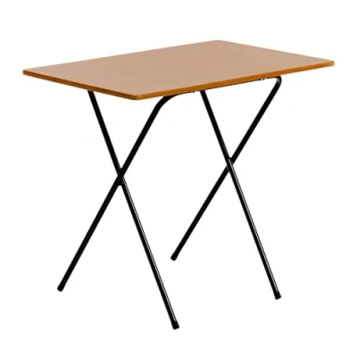 Image de Table pliable pour ordinateur portable en bois structure noire/dessus imitation