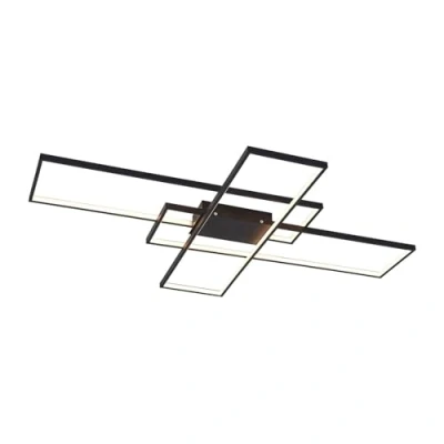 Image de LED Plafonnier Tetson à intensité variable (Moderne) en Noir Métal e. a. pour Salon &amp; Salle manger (1 lampe,à), Eclairage LED, Lampe Luminaire Plafonnier, Plafond, Eclerage Plafond