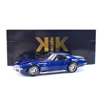 Image de KK Scale KKDC181222 Chevrole. Corvett. C3 Blue Metallic 1972 echelle 1/18 modèle de Voiture