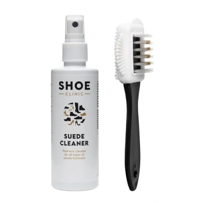 Image de Shoe Clinic Nettoyant pour Daim et Protecteur 125 ML Nettoie protège en Profondeur Utilisation sur Les Chaussures habillées, Baskets, Bottes, Talons, Sandales, Claire, 125ml
