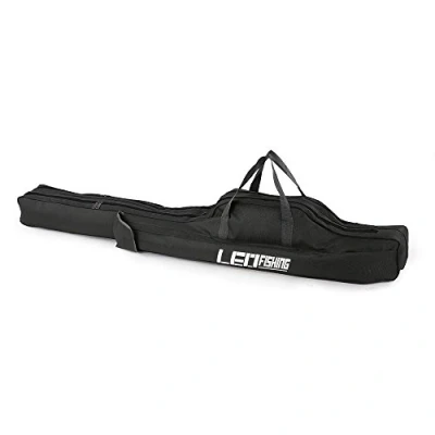 Image de Lixada 100cm / 150cm Sacs de Pêche Polyvalents Pliants Sac à Canne Zippés Rangement Porte Poche (Noir 150CM)