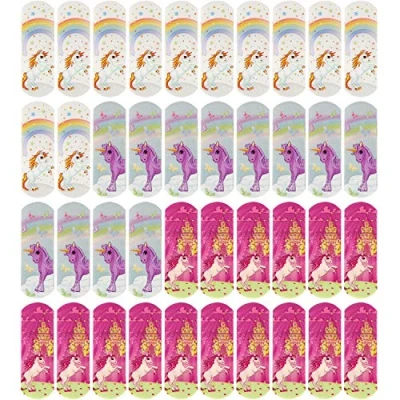 Image de com four® 40x Plâtres hydrofuges pour Enfants Bandes de plâtre colorées Set avec Motifs Licorne Testé cliniquement (Licorne)
