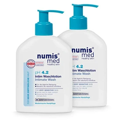Image de numis med Creme lavante intime ph 4.2 pour peaux très sensibles et délicates Lotion sans silicones, parabènes huile minérale Soin (2x 200 ml)