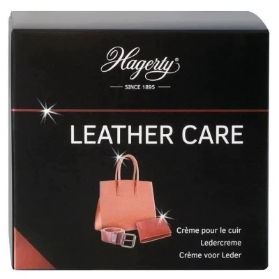Image de Hagerty Leather Care Produit de nettoyage pour le cuir 250 ml I Crème incolore efficace nettoyer, satiner et entretenir Nettoie tout objet en (canapé, sac ...) Éponge incluse