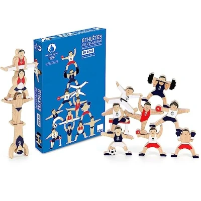 Image de Vilac Edition spéciale pour Les Jeux Olympiques 2024 Jeu d&#039;équilibre Athlètes Jouet sous Licence Enfant à partir de 5 Ans Unique 240200, Bleu