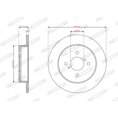 Image de FERODO Disque de frein SUZUKI: Ignis 2, I 258mm 9,2mm 4 plein huilé DDF3205 5561160J00,5561160J01 Disques frein,