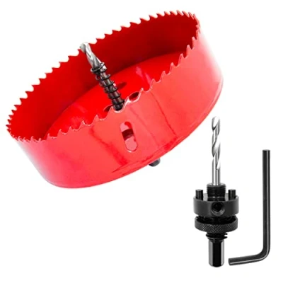 Image de Scie cloche 127mm, LAIWEI A2 mèche à arbre pour usage intensif, foret 4341,outil de perçage percer des trous dans différents types bois, aluminium, PVC, etc.