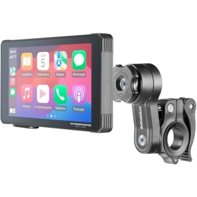Image de INTERPHONE Écran Moto Carplay Android avec Support de Guidon, Peut être utilisé Les Supports Voiture et Quiklox