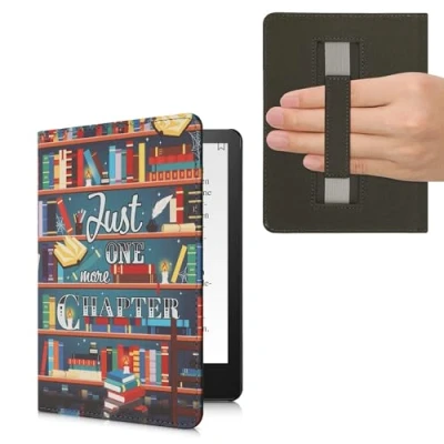 Image de kwmobile Etui Compatible avec Kindle Paperwhite 11e génération Étui à Rabat magnétique Tablette eReader Similicuir Sangle pour Multicolore