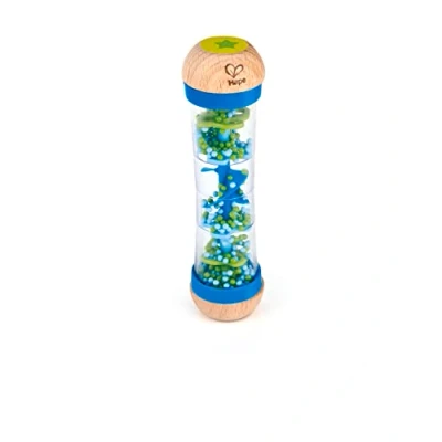Image de Hape Bâton de Pluie Bébé Bleu, pour 12 Mois et Plus Instrument Musique Jeu d&#039;Éveil Musical en Bois Hochet Jouet Sensoriel Premier Âge